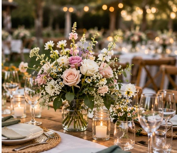 Decoración floral de mesa